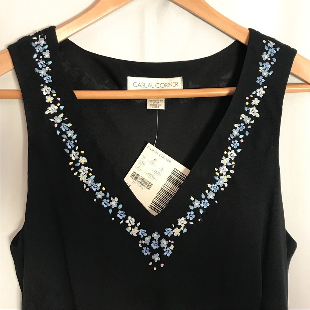 Casual Corner Elegant Black Silk Dress 4